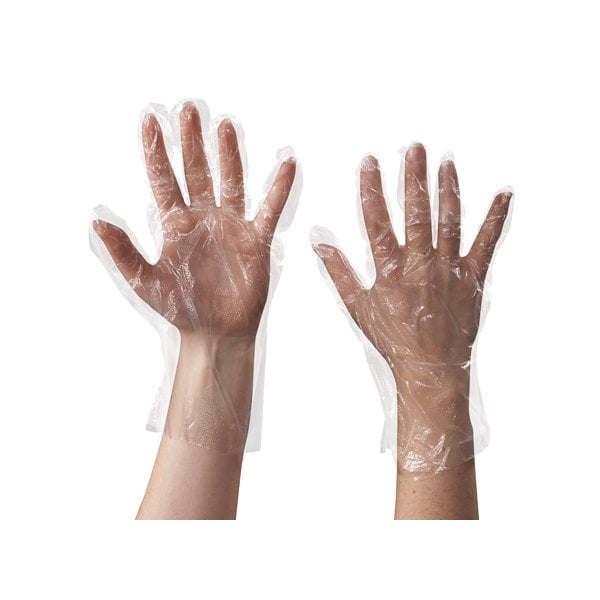 Bsc Preferred Disposable Gloves, 1 mil Palm, Poly, One Size Fits Most, 1000 PK, Clear BUY03999305 - main